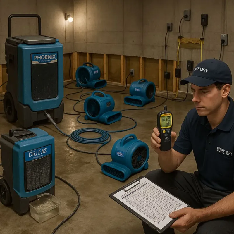 Structural Drying and Dehumidification process in Hillcrest Heights, MD